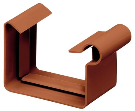 INEFA Conector de canalón Rectangular 68mm Marrón plástico | PVC-U, pieza de unión para canalones cuadrados, conexión estanca, montaje por encaje fácil, desagüe del tejado
