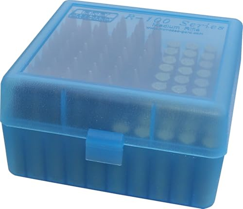 MTM Case-Gard RM-100 Series Medium Rifle Ammo Box, 100 Round, Clear Blue