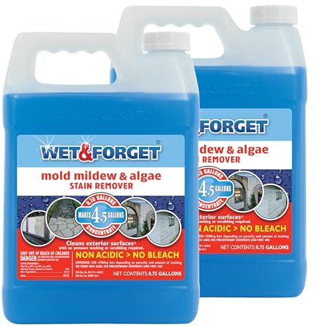 Wet & Forget Outdoor Moss Mold Mildew & Algae Stain Remover 2x .75 Gallon