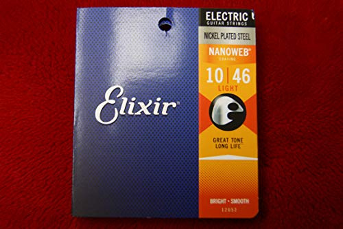 Elixir 12052 Nanoweb beschichtete, leichte E-Gitarren-Saiten 10-46, 2 Packungen