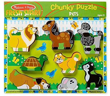 Melissa & Doug Holzklotz-Puzzle Haustiere