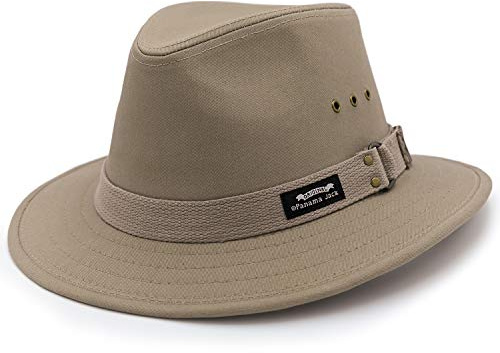 Panama Jack Men's Original Canvas Safari Sun Hat, UPF 50+ Sun Protection Cap, 2.5 Brim Khaki