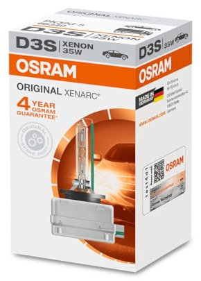 OSRAM XENARC ORIGINAL D3S HID, Xenon Headlight Bulb 66340HBI, Folding Carton Box (1 piece), Other, White