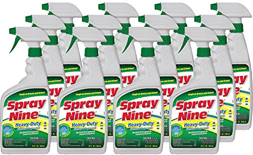 Spray Nine 26832-12PK Heavy Duty Cleaner, Degreaser & Disinfectant, Citrus Scent, Indoor & Outdoor Cleaner for Kitchens, Bathrooms, Yard Equipment, Automotive & Industrial 22 Fl Oz. (Pack of 12)