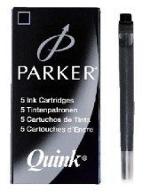 Parker Tinte für Füllhalter Quink Tintenpatrone, schwarz, 5 Patronen