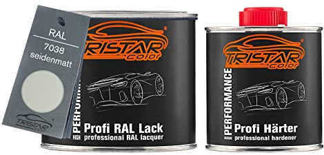 TRISTARcolor RAL 7038 Achatgrau seidenmatt 2K Autolack 0,75 Liter / 750 ml Dose inkl. Härter