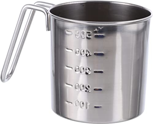 Krüger Edelstahl Litermaß 0,5 L mit Literskala | Aus Edelstahl | Mit Literskala, Schüttrand & Edelstahlgriff | Präzises Abmessen | Für Kochen & Backen