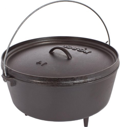 Lodge 35.65 cm / 9.46 litre / 10 quart Pre-Seasoned Cast Iron Outdoor/Camp Deep Dutch Oven