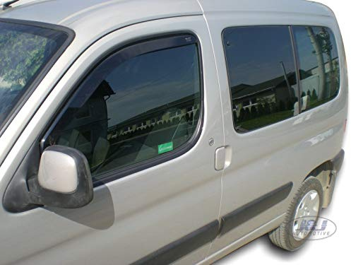 J&J AUTOMOTIVE Heko Déflecteurs d'air et de Vent pour Citroen Berlingo 2-P. Berline 2002-2008, Lot de 2pcs, Teintés, Avant et Arrière, Aérodynamique