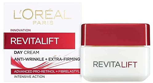 L’Oréal Paris Revitalift Hydrating Day Cream, Clinically proven to visibly firm Skin & Reduce Wrinkles; Moisturises, and Hydrates Skin; Formulated with Pro-Retinol and Elasti-Peptides, 50ml