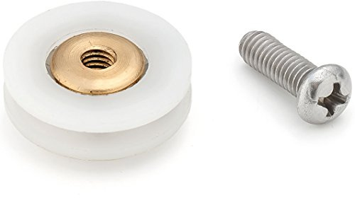 ShowerPart Shower Brass Door Rollers/Runners/Wheels Grooved LW19 Wheel Diameter 19mm Wheel Thickness 5mm Set of 8 Rollers with Screws Shower Doors Rollers 8X