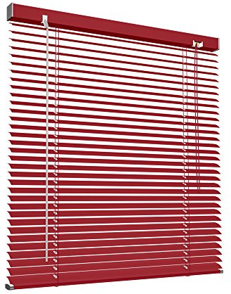 Victoria M. Aluminium Jalousie 90 x 130 cm, weinrot, Jalousie ohne Bohren, inkl. Klemmclips