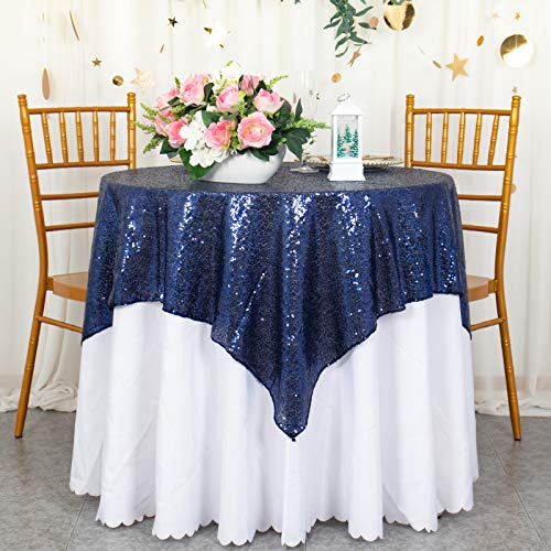 ShiDianYi 50''x50'' Square Navy Blue Sequin Tablecloth Select Your Color & Size Can Be Available ! Sequin Overlays, Runners, Gatsby Wedding, Glam Wedding Decor, Vintage Weddings