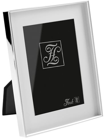 Fink Bilderrahmen 13x18 silber rechteckig – Fotorahmen versilbert anlaufgeschützt – Passepartout 13x18 - Bilder Rahmen Maße 18 x 23 cm – Muttertag Geschenk für Frauen Geburtstag Hochzeitsgeschenk