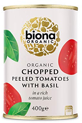 Biona Organic Chopped Tomatoes with Basil 400g (Pack of 12)