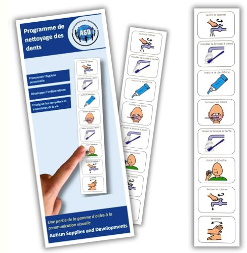 Brossage des Dents - Tableau Visuel Apprentissage Enfant – Séquentiel Autonomie Hygiène Buccale – Pictogrammes Autisme - la Maternelle, TSA/TDAH Outil