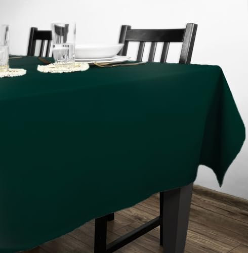 Rollmayer Tischdecke Tischtuch Tischwäsche Gastronomie Kollektion Vivid Uni einfarbig pflegeleicht waschbar zur Auswahl, Produkt für den täglichen Gebrauch (Flaschengrün 26, 140x250cm)