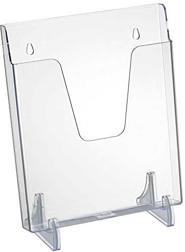 Acrimet Expositor para Archivos y Carpetas Vertical, Montaje en Pared o uso Sobremesa (Soportes Extraíbles Inclusos) (Color Cristal)