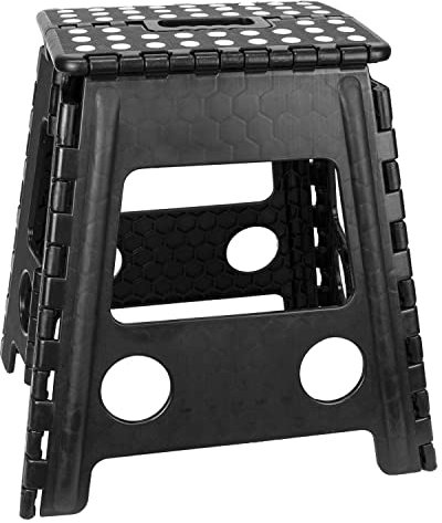 TekBox Folding Step Stool Multi Purpose Plastic Home Kitchen Foldable Easy Storage Small Stepstool (Large)