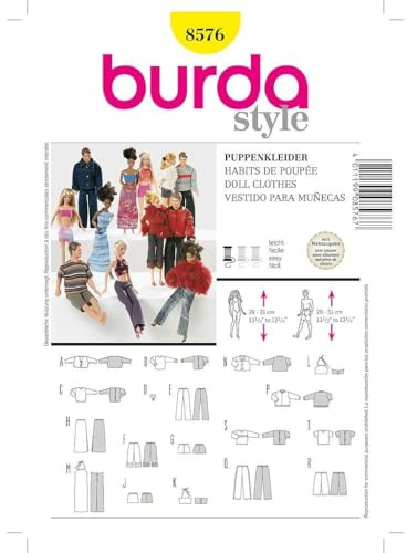 Burda 8576 Schnittmuster Puppenkleider (Gr. One size) Level leicht [L2]