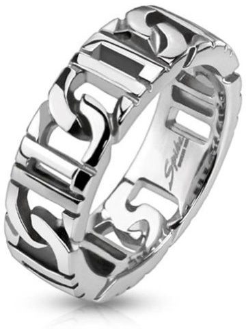 Tapsi´s Coolbodyart® Statement Ring Edelstahl Glieder Kettenring 69(22)