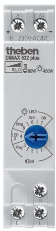 Theben 5320001 DIMAX 532 Plus I Universaldimmer I Automatische Lasterkennung I Einstellbare Mindesthelligkeit I Multispannungs-Eingang