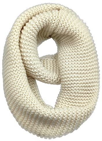 Warm Scarf for Winter Women & Men, Knit Wool Loop Infinity Scarves Thick & Chunky Neck Warmer For Cold Weather U-SY-W3 (Beige)
