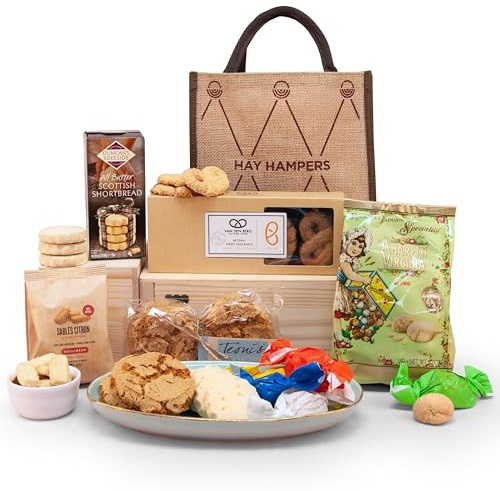 Luxury Biscuit Hamper Gift Set - Cookies, Shortbread & Italian Biscuits - Birthday Hampers for Women and Men, Get Well Soon Gift Hamper, Anniversary or Thank You Gift for Couples - by Hay Hampers