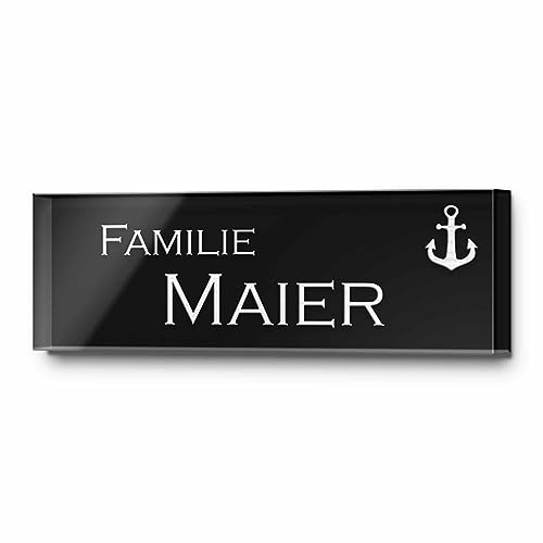 Moderne Türschilder aus Hochglanz Acrylglas - personalisiert mit Wunschtext und Motiven | optional Blank, Selbstklebend oder mit Bohrlöchern - viele Formen, Größen und Motive