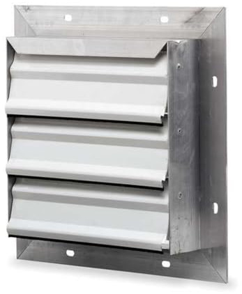 Dayton 12 Backdraft Damper / Wall Shutter, 12-1/2 x 12-1/2 Opening Required - 4C556