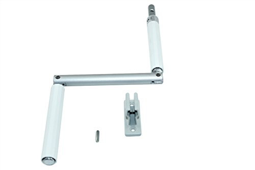 SN-TEC Kurbel/Kurbelstange/Gelenkkurbel für Rolladen und Oberlichter Fenster weiß incl. Kurbelhalter