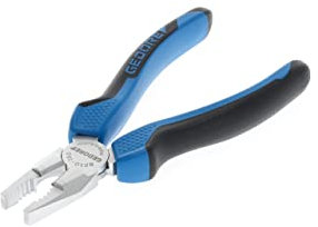 GEDORE Combination pliers for cutting/holding/twisting, Long cutting edges, Dual-material grips, German pattern, Length 160 mm, 8210-160 JC