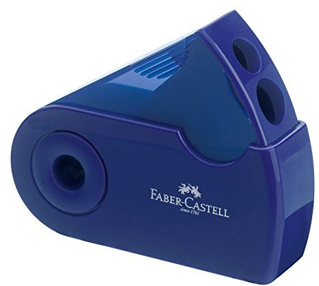 FABER-CASTELL 182701 - Doppelspitzdose Sleeve, rot und blau sortiert, keine Farbauswahl möglich