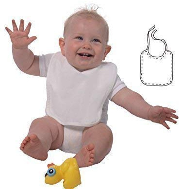 ShirtInStyle Baby Latz ideal zum bemalen mit Textilfarbe für Ihre Babyparty, Farbe weiss, 10 Stück