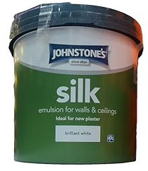Johnstone's 306759 Silk Emulsion Paint, Brilliant White, 5 l (Pack of 1)