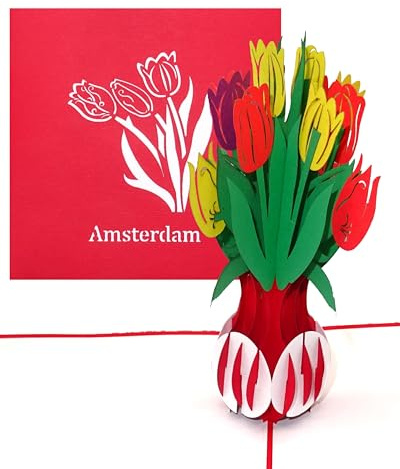 Pop-Up Karte Tulpen aus Amsterdam 3D Geburtstagskarte als Souvenir, Gutschein & Reisegutschein
