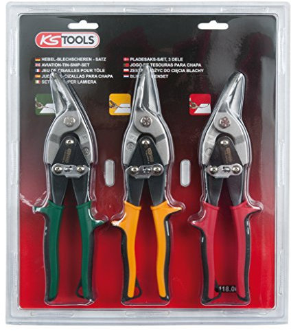 KS Tools 118.0050 Hebel-Blechdurchgangsscheren-Satz, 3-tlg.