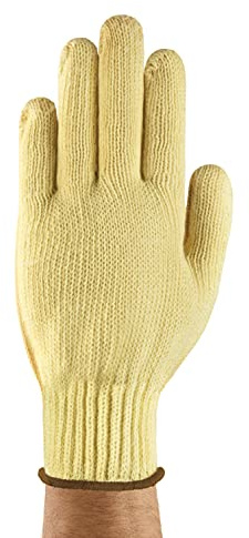 Ansell HyFlex 70-215 Arbeitshandschuhe, Mechanikschutz, Schnittschutz, Industrie und Mechaniker Handschuhe, Montagehandschuh, Damen Herren, Gelb, Größe M (12 Paar)