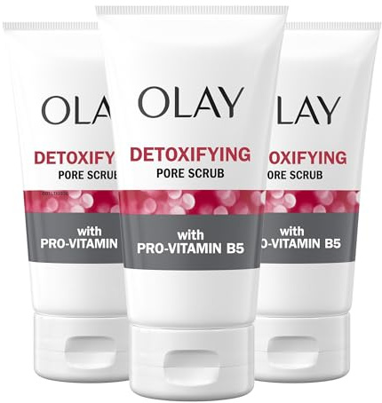 Facial Cleanser by Olay Regenerist, Detoxifying Pore Scrub & Exfoliator, 5 Oz (Pack of 3)