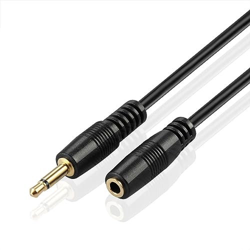 TNP Products. Cable de mono extensión de 3,5 mm y 12 V, con disparador de sensor de infrarrojos, receptor extensor de extensión de 3,5 mm 1/8. Conector eléctrico TS monoaural, Mini Mono Audio, conector macho a hembra, cable de cordón de alambre, color negro