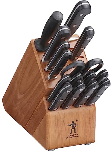 HENCKELS Classic Razor-Sharp 16-Piece Knife Block Set, Chef Knife, Bread Knife, German Engineered Informed by 100+ Years of Mastery