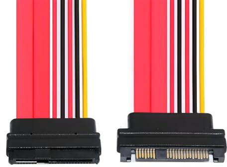 chenyang SFF-8482 Verlängerungskabel, SAS 29-poliges SFF-8482 Stecker auf SFF-8482 Buchse Festplatten Verlängerungskabel 0,5 m