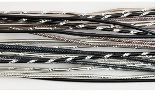 Vaessen Creative Basteldraht und Schmuckdraht 40 cm x 2 mm Silber-Schwarz – Flexibler Draht zum Basteln für Blumenkranz, Scmuckherstellung und Modellbau
