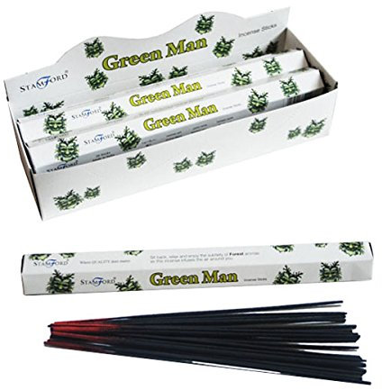 STAMFORD INC. 37520 Green Man Incense Sticks, 20 Sticks x 6 Packs