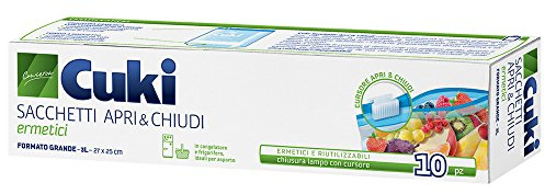 Cuki Sacchetti Apri e Chiudi Ermetici Grandi, 3L, 10 Pezzi