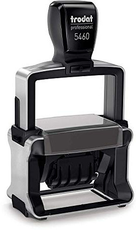 Trodat Professional Datumsstempel 5460 L1 – Selbstfärbend mit Deutschem Text EINGEGANGEN – Abdruck Rot und Blau, 9.5 x 5.8 x 16.5 cm