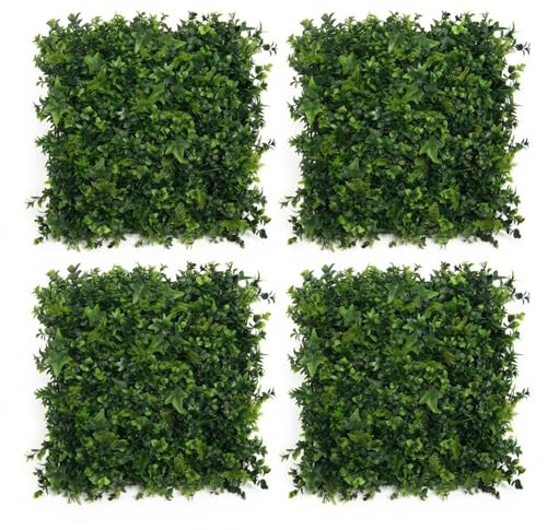 GreenSmart Premium Artificial Grass Wall Panels | Realistic Plant Greenery Privacy Panels | Decor for Fence, Garden, Patio & Balcony | Never Fade Indoor Outdoor Use (Moss)