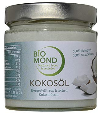 BIO Kokosöl PREMIUM von BIOMOND 330 ml kaltgepresst nicht raffiniert Virgin Coconut Oil frisch Rohkostqualität Butterersatz