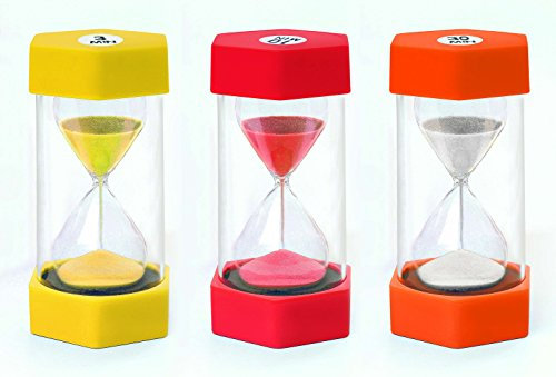Maxi SANDUHREN 3er Set - 3, 10, 30 Minuten - Schule - große Zahnputzuhr für Kinder