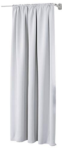 WOLTU Thermovorhang, Verdunklungsvorhang für Wohnzimmer Schlafzimmer, Blickdicht, mit Kräuselband für Schiene, 250g/m² Schwere Wärmeisolierende, 135 x 245 cm, Weiß